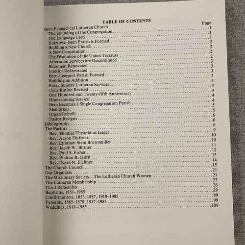 A History of Bern Evangelical Lutheran Church 1836-1986 Pennsylvania Genealogy - Picture 3 of 9