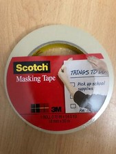 Scotch Stationery Masking Tape 3436, 0.70 In x 54.6 Yd., Pack Of 4 Rolls