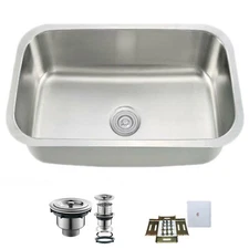 New 27”x18" Stainless Steel Single Bowl Kitchen Sink 
