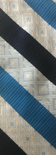 Castle Blue Striped Men's Silk Necktie Tie 54”L 4" W - Picture 6 of 6