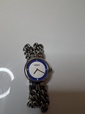 VERSUS BY VERSACE Blue Dial Stainless Steel Watch SGR02 0013 Needs Battery Sz 6