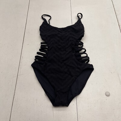 Red Carter Black Textured Cut Out One Piece Swimsuit Women's