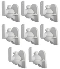 8 Pack Lot - Universal Satellite Speaker White Wall Mount Brackets fits JVC Bose