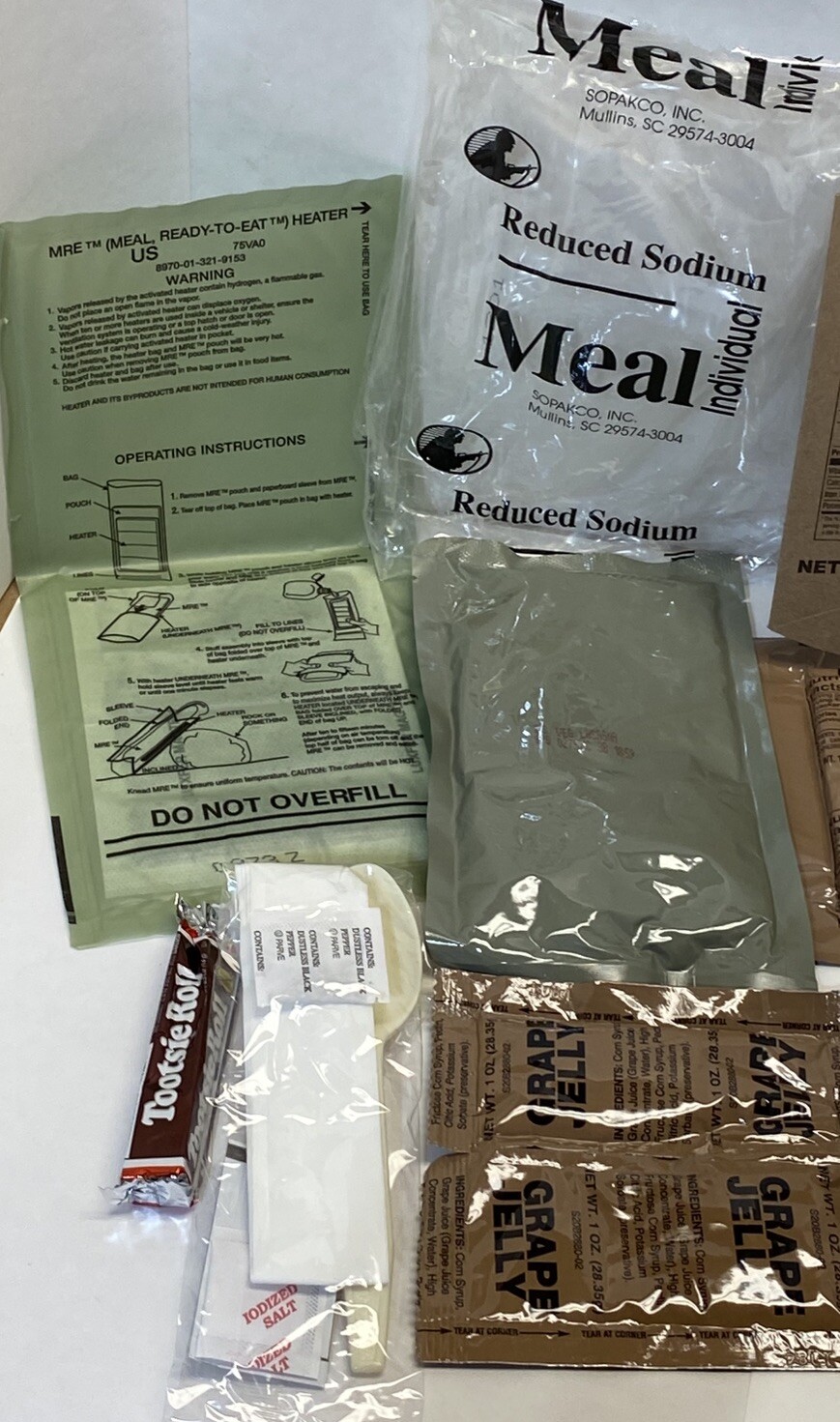SOPAKCO MRE-VEGETABLE LASAGNA-LOW SODIUM EMERGENCY RATION-(15) MEALS-07/26