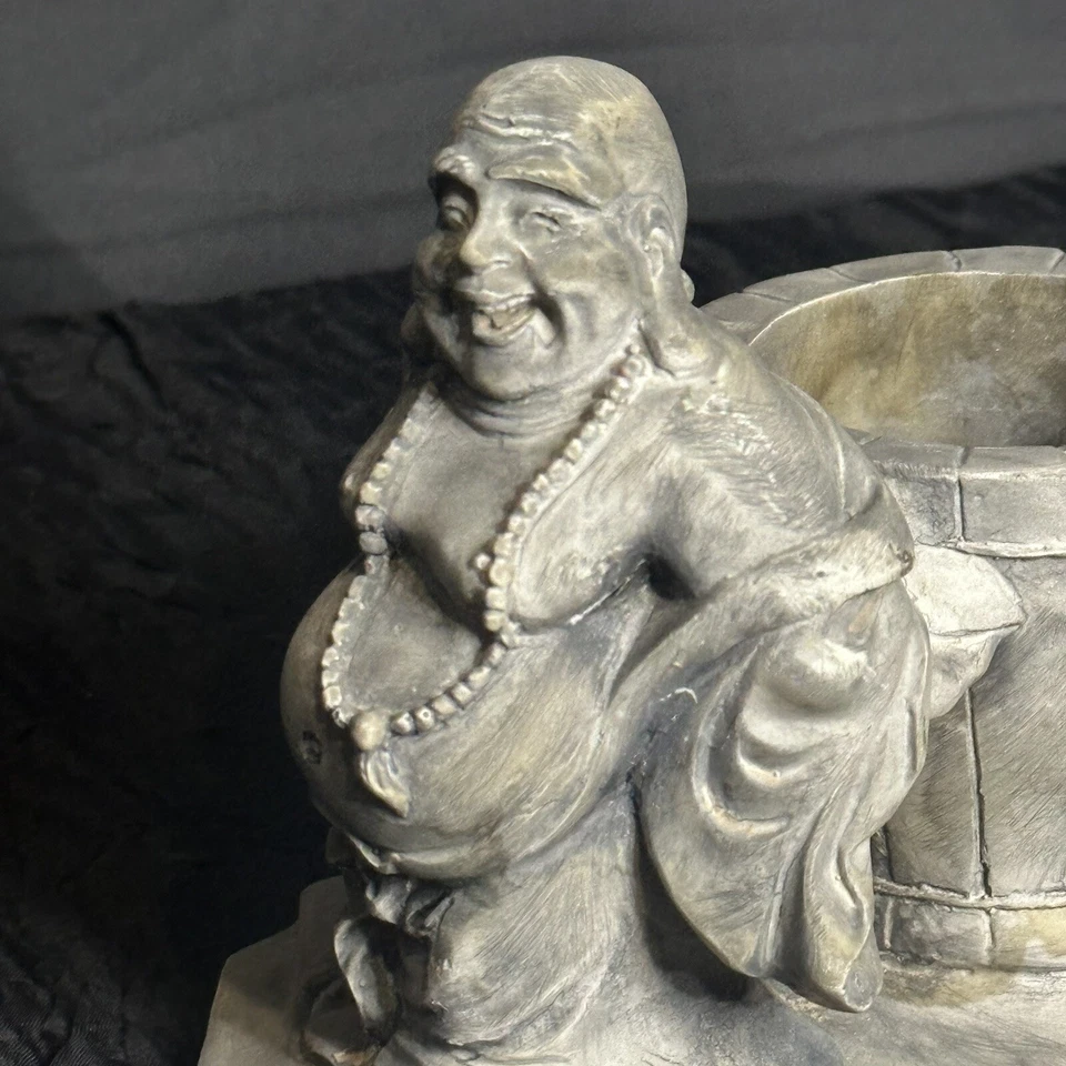 De colección Piedra Tallada a Mano Tradicional Buda Figura Estatuas Candelabro Raro Foto 3 de 4
