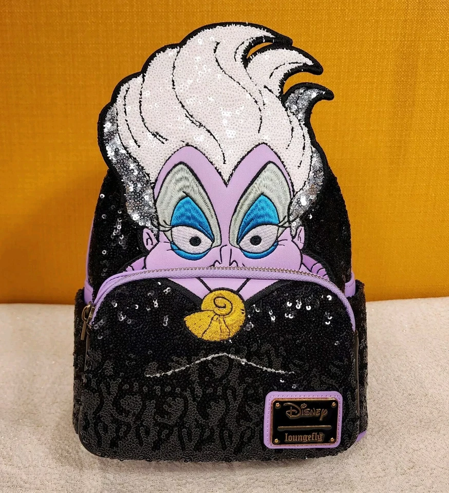 Loungefly Disney Villains Ursula Sequin Little Mermaid 35th Mini Backpack NEW - Image 2 of 4