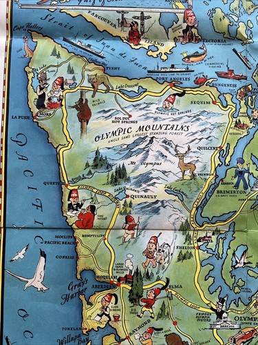 1936 Good Natured Map of Seattle, Washington Shrine Playground - Picture 9 of 14