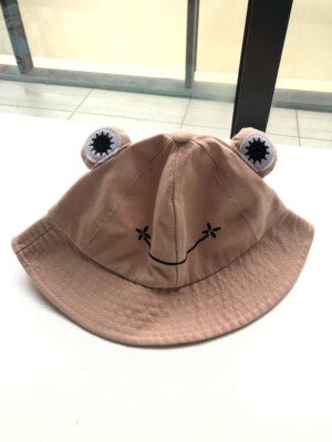 Brand New Pink Frog Kids Bucket Hat Baby Children Wide Brim