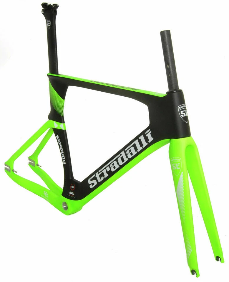 STRADALLI CARBON FIBER AERO TRACK BICYCLE FRAMESET BIKE FRAME FIXED GEAR GREEN - Image 4 of 4
