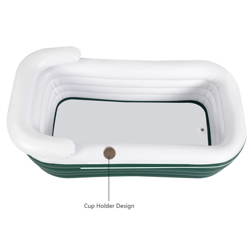 Inflatable Bathtub Hot Water Bath Spa Adult Bath Tub w/ Electric Air Bump Green - Picture 4 of 6
