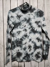 PINK Turtleneck Women’s Small Gray Active Pullover Acid Wash Tie Die Long Sleeve