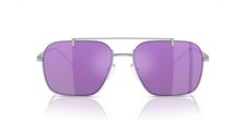 EA2150 EMPORIO ARMANI SUNGLASSES SHINY SILVER  GREY MIRROR VIOLET 57-17-145 mm