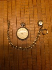 Antike Taschenuhr mit Kette 800er Silber