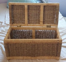 Wicker Toy Chest Medium Sized 20 X 10 Opening Lid Read Desc