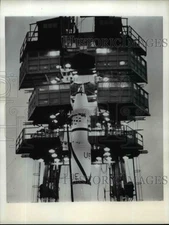 1958 Press Photo Rocket preparing for launch - nef03423