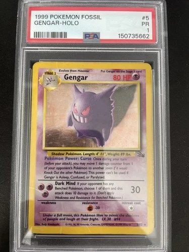 Pokémon GENGAR holo Fossil PSA 1