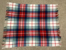 Vintage CARLDYKE Deluxe Virgin Wool Tartan Plaid Throw - Lap Blanket 42"x 37"