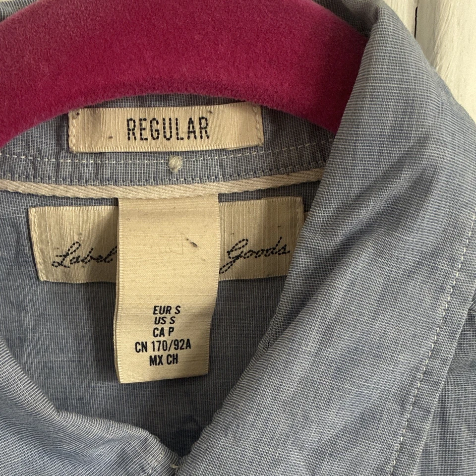 H&M L.O.G.G. Men’s Blue Regular Fit Long Sleeve Button-Down Cotton Shirt S - Image 2 of 4
