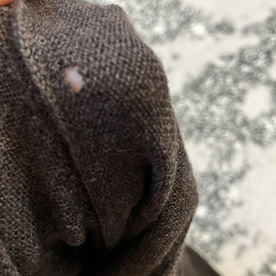 Suéter Garret Scott Para Hombre Talla Grande Marrón Lana Merino Extra Fina Manga Larga Foto 4 de 4