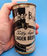 Amber Brau Lager Beer 12 oz. 1950's Flat Top Beer Can