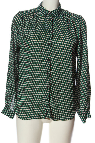 H&M Camisa de manga larga Mujeres Talla EU 36 verde-crema estilo «business» - Imagen 1 de 5