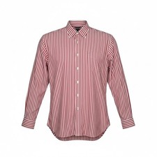 Tommy Hilfiger Men's Red/White Striped Button Down Shirt Size M Preppy Casual