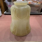 Fantastic Antique Art Nouveau Nutmeg Stained Milk Glass Lamp Shade Nice