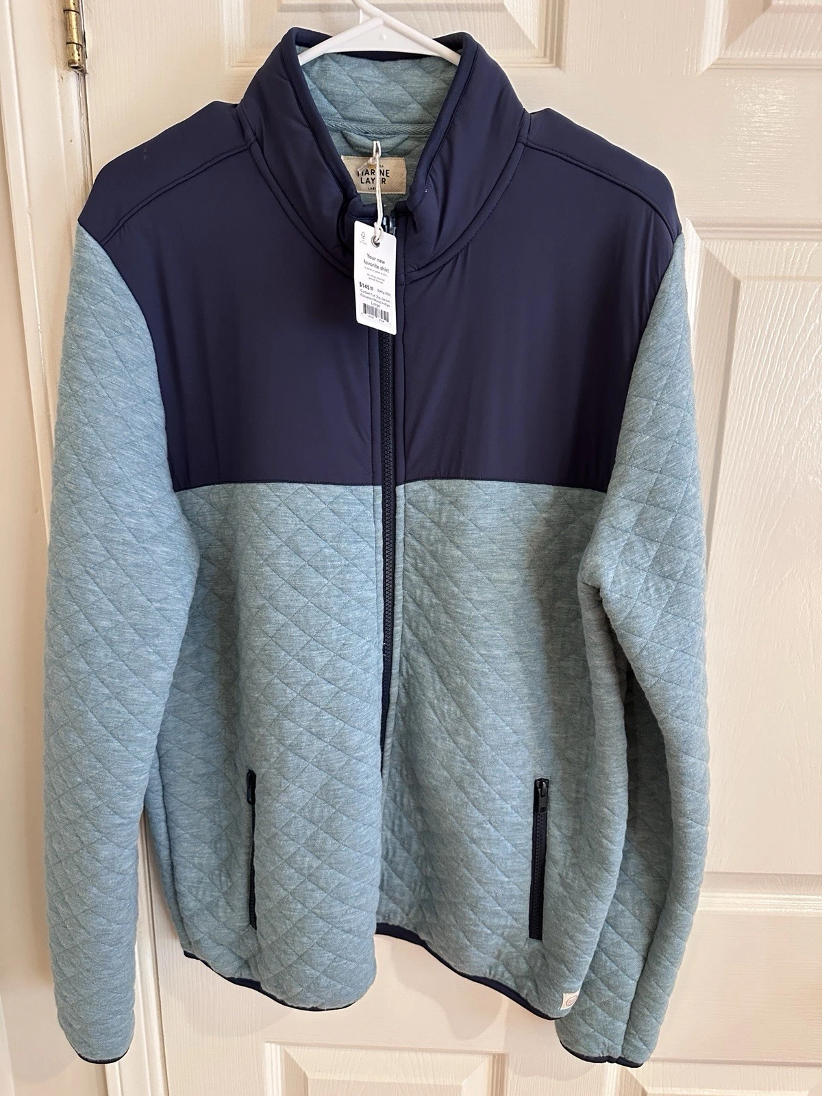 NWT Marine Layer Corbet Full Zip Jacket Mens Large Porcelain Mood Indigo $145 image 1