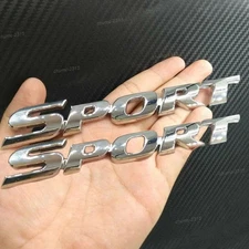2Pcs 3D Metal Sport Body Trunk Emblem Badge Sticker Decal Car Accessories Silver