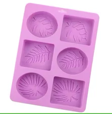 6 Cavity Silicone 3D Leaf Soap Bar Mold Soap Making Supplies
