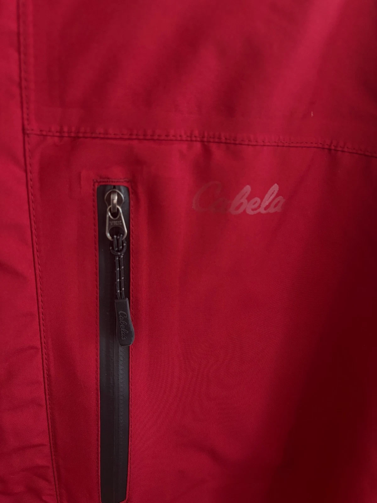 Cabelas Goretex Jacket Mens XL Red Rain Waterproof Parka Full Zip Hooded - product detail image 2