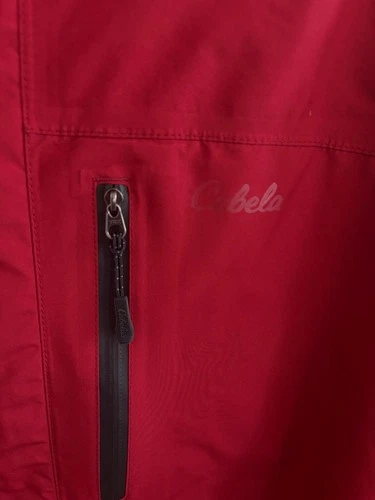 Cabelas Goretex Jacket Mens XL Red Rain Waterproof Parka Full Zip Hooded image 2