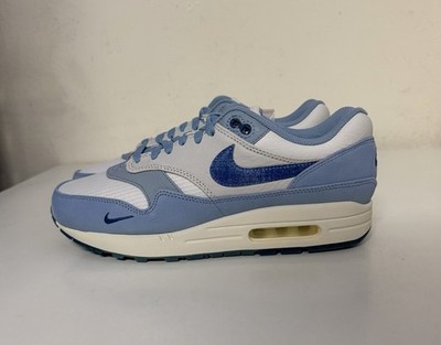 Nike Air Max 1 PRM Blueprint Mens Sz 10 White Dark Marina Blue DR0448-100 NEW!!!