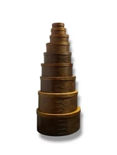 Lot Of 9 Stacking Shaker Oval Bent Wood Pantry Boxes 9 