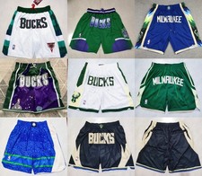 Men's Bucks Basketball Short Pants Stitched With Pocket S-3XL