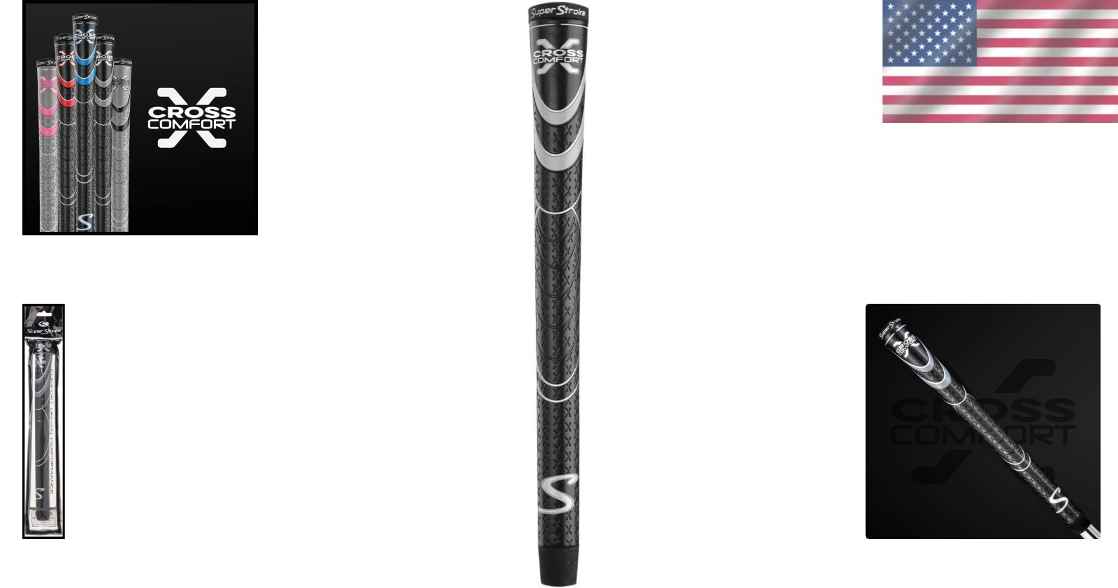 Super Stroke SuperStroke Cross Comfort Swing Grip, Black/Silver