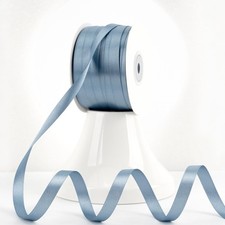 Dusty Blue Satin Ribbon Double Sided 3/8 Inch x 100 Yards Roll Gift Wrap