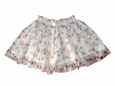 Oshkosh Layered Cream Floral Tutu Style Skirt sz 4 Girls Elastic Waist