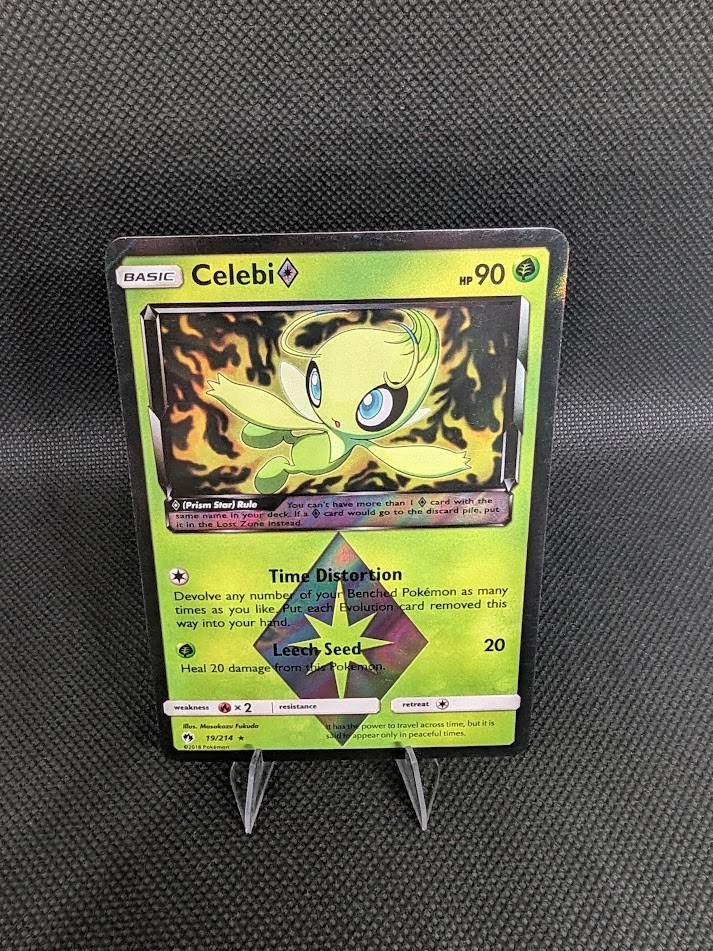 Celebi Prism Star 19/214 Lost Thunder Holo Pokemon TCG NM