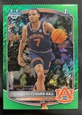 2025-26 Bowman Chrome Keyshawn Hall Green Shimmer /99- 1st Bowman Tigers