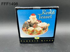 Classic Gifts-Miniature Resin Tea Set- Christmas/Holiday/Santa Theme Set 8pc