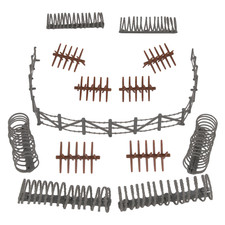 54mm Barbed Wire Fences Set 18pcs  Bagged  BMC Toys 
