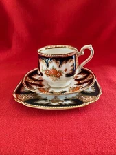 c 1929 Royal Albert (Crown China) "Royalty" tea trio #3 Imari pattern #8300