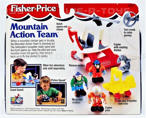 Fisher-Price Mountain Action Team Hubschrauber und Figuren Spielzeug 1997 #72939 NRFP - Bild 3 von 7