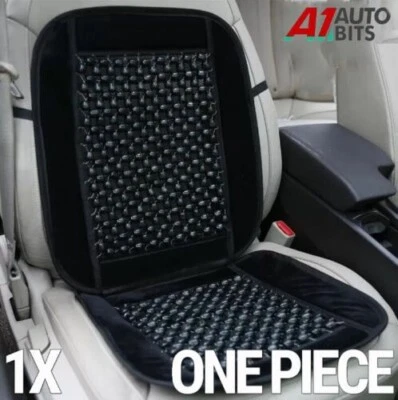 Comfy Massage Back Black Wooden Bead Beaded Seat Cover Cushion Car Van & Lorry