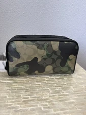 Coach Small Travel Kit In Signature Canvas With Camo Print Gunmetal/Green Multi