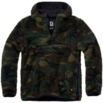 Brandit Teddyfleece Pullover Fashionable Fluffy Mens Winter Streetwear Woodland