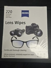 Zeiss Pre-Moistened Lens Cleaning Wipes New 220 Count, Free & Fast Shipping US