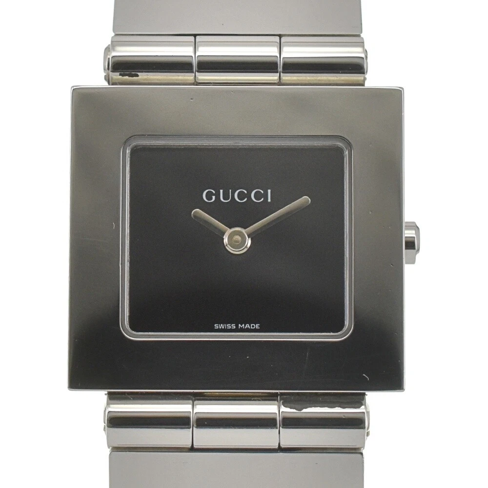 discount montre unisexe GUCCI 600J acier inoxydable cadran noir C#136099