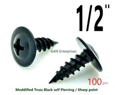 Modified Truss Head Screws #8 x 1/2", Sharp point K-Lath Black 100 Qty